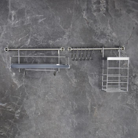 Рейлинговая система для кухни Доляна: базовый набор, 10 предметов Рейлинговая система для кухни Доляна: базовый набор, 10 предметов