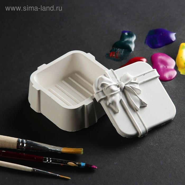 Фигура для раскраски Фигура для раскраски "Шкатулка с бантом" 7,5х7,5х3см