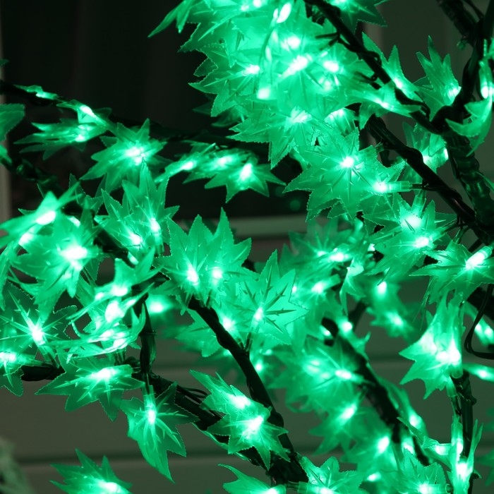 Светодиодное дерево &laquo;Зелёный клён&raquo; 1.5 м, 600 LED, постоянное свечение, 220 В, свечение белое