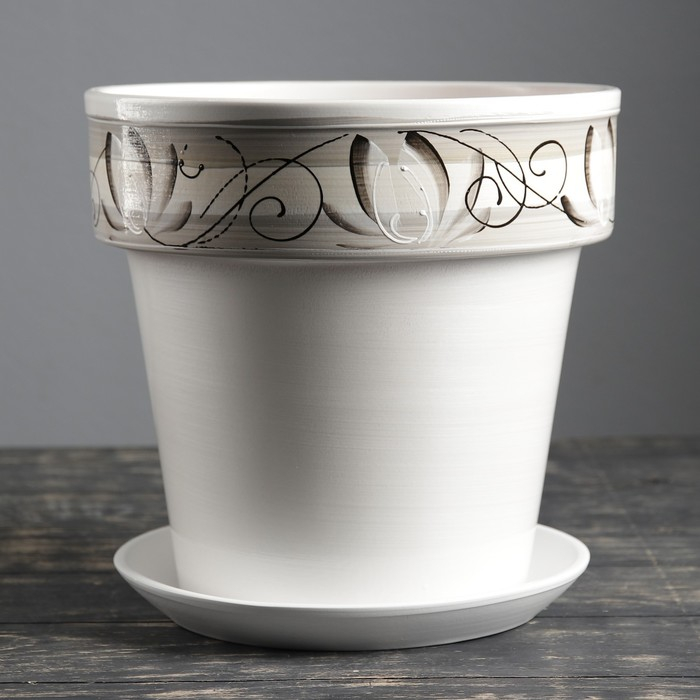 Горшок цветочный Лотос Белый 7 л