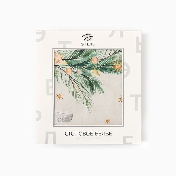 Скатерть Этель Spruce mood  d=220см +/-3см с ВГМО, 100%хл, саржа 190гр/м2