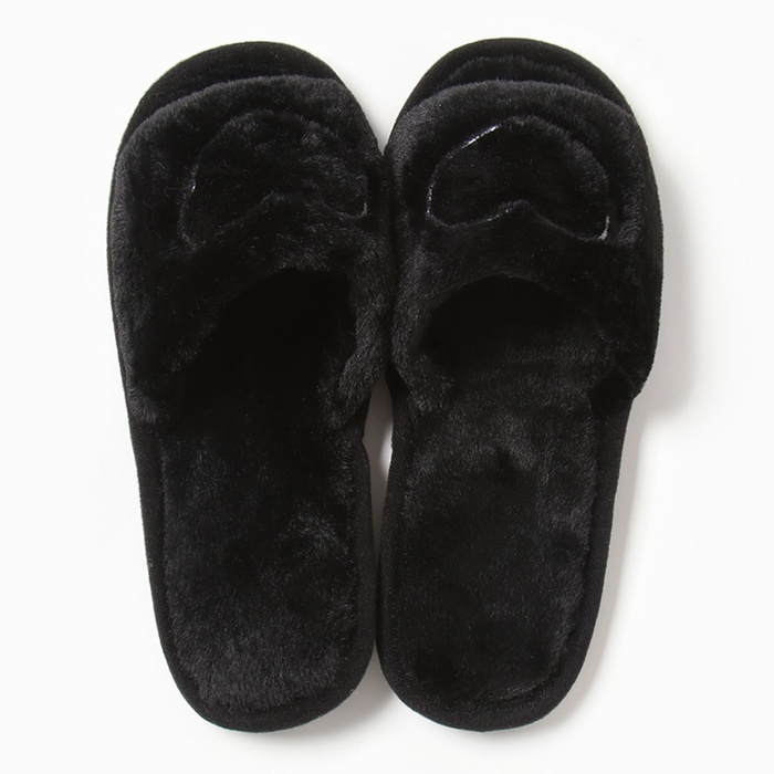 Тапочки женские с открытым носом, размер 40-41, чёрный Тапочки женские с открытым носом, размер 40-41, чёрный