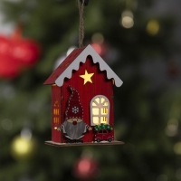 Ёлочная игрушка «Домик эльфа», от батареек, свечение тёплое белое Ёлочная игрушка «Домик эльфа», от батареек, свечение тёплое белое