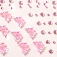 Наклейка пластик стразы "Полёт бабочки" розовая 11х7,8 см Наклейка пластик стразы "Полёт бабочки" розовая 11х7,8 см