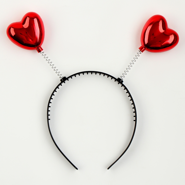 Карнавальный ободок «Сердечки», цвет красный Карнавальный ободок «Сердечки», цвет красный