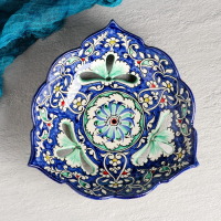 Набор чайный Риштан, 9 предм: чайник 1л., 6 пиал 9,5см, конфетница 23см, сахарница 250м Набор чайный Риштан, 9 предм: чайник 1л., 6 пиал 9,5см, конфетница 23см, сахарница 250м