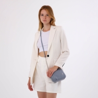 Сумка женская на молнии, цвет голубой