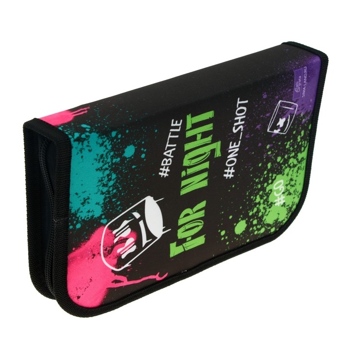 Пенал 1 секция, 130 х 210 х 40 мм, 2 откидные планки, тканевый, Calligrata TOP, Content Пенал 1 секция, 130 х 210 х 40 мм, 2 откидные планки, тканевый, Calligrata TOP, Content "Маска"