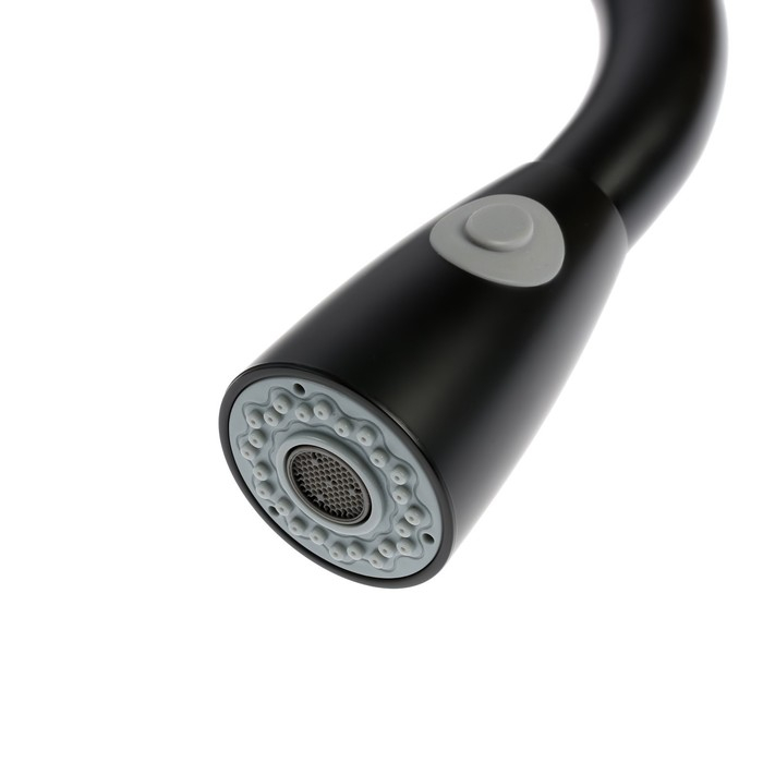 Смеситель для кухни ZEIN Z2571, нержавеющая сталь, с выдвижной лейкой, 2 режима, черный