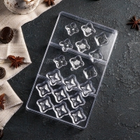 Форма для конфет и шоколада «Блеск», 18 ячеек, 20×12×2,5 см, цвет прозрачный Форма для конфет и шоколада «Блеск», 18 ячеек, 20×12×2,5 см, цвет прозрачный