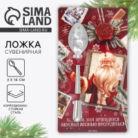 Ложка сувенирная на открытке &laquo;Новогодняя коллекция: Подарок этот пригодится&raquo;, 3 х 14 см