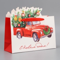 Пакет подарочный новогодний &laquo;Спешу к тебе&raquo;, 30 х 25 х 10 см, Новый год