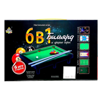 Настольный бильярд &laquo;6 в 1: бильярд, стикбол, стикбоулинг, стик гольф, фингербол&raquo;, от 2 игроков, 5+