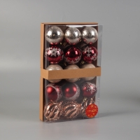 Набор шаров пластик d-6 см, 15 шт "Эйвери" микс