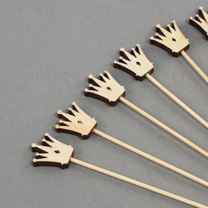 Шпажки деревянные &laquo;Корона&raquo;, 11 см, набор 12 шт.