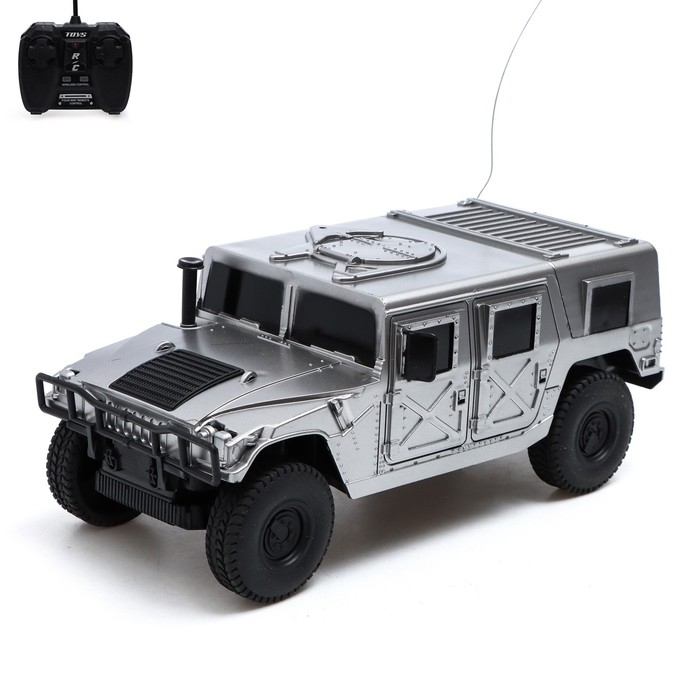 Джип радиоуправляемый &laquo;Хамер&raquo;, свет, работает от батареек, 1:18, цвет серый