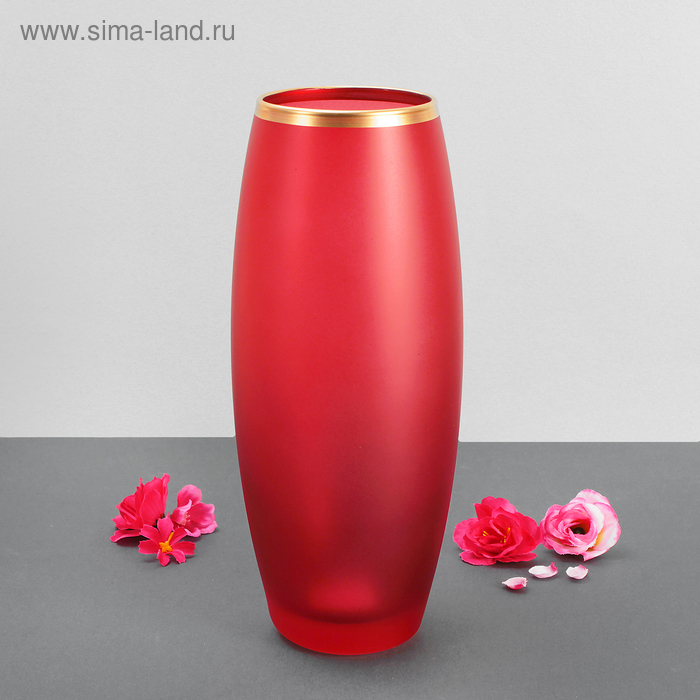 Ваза "Унисон" красная 8х11х26 см