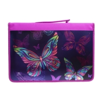 Папка-пенал для труда А4, 340 х 240 х 30 мм, с ручкой, молния вокруг, наполнение 27 предметов, Calligrata,"Бабочки", ламинированный картон (объемный 3D-рисунок с эффектом металлика) Папка-пенал для труда А4, 340 х 240 х 30 мм, с ручкой, молния вокруг, наполнение 27 предметов, Calligrata,"Бабочки", ламинированный картон (объемный 3D-рисунок с эффектом металлика)