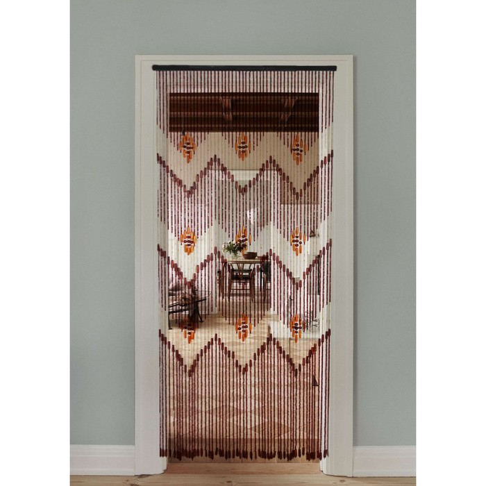Занавеска декоративная деревянная, 90х190 см, 52 нити