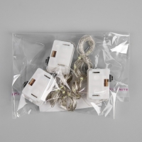 Набор гирлянд &laquo;Нить&raquo; 2 м роса, IP20, серебристая нить, 20 LED, свечение белое, 3 режима, батарейки AG13х3 (в комплекте), 3 шт.