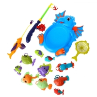 Рыбалка &laquo;Морской дракон&raquo;, 10 рыбок, 2 удочки, сачок, цвета МИКС