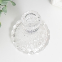 Подсвечник стекло на 1 свечу "Женева" d-2,2 см прозрачный 10,5х7,7х7,7 см