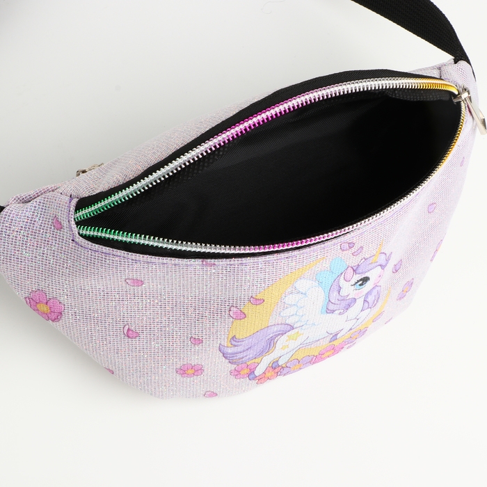 Сумка поясная детская на молнии &laquo;Выбражулька&raquo;, цвет сиреневый