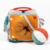 Развивающий бизикубик мягкий «Зверята», погремушка, пищит, шуршит, Крошка Я Развивающий бизикубик мягкий «Зверята», погремушка, пищит, шуршит, Крошка Я