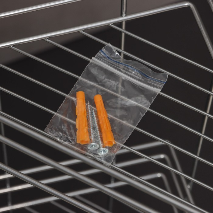 Полка угловая 3-х ярусная «Трапеция», 25×18×62 см, цвет хром Полка угловая 3-х ярусная «Трапеция», 25×18×62 см, цвет хром