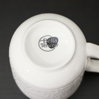 Набор фарфоровых кружек на деревянной подставке BellaTenero, 4 предмета: 400 мл, цвет белый