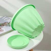 Горшок для цветов с поддоном &laquo;Знатный&raquo;, 3,9 л, d=22,5 см, зелёный