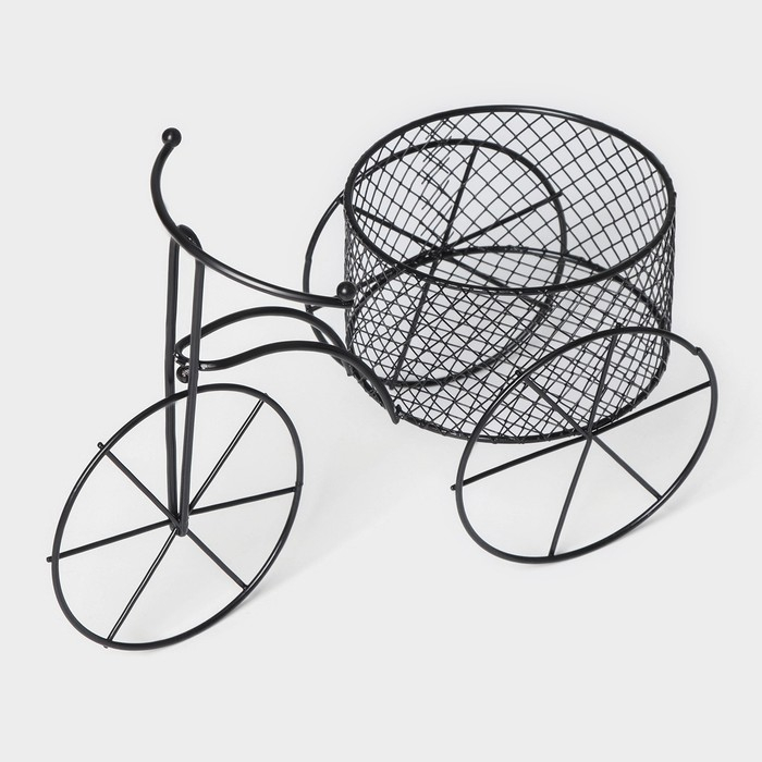 Подставка для цветов Доляна &laquo;Велосипед&raquo;, d=8 см, 18&times;10&times;13 см, цвет чёрный