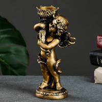 Подсвечник "Ангелочек" в правой руке, золото, 14х8х22 см, для свечи d=4 см Подсвечник "Ангелочек" в правой руке, золото, 14х8х22 см, для свечи d=4 см