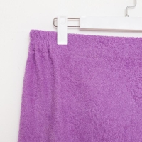 Килт женский для бани и сауны , цвет сиреневый вышивка Снежинки, размер 80х150&plusmn;2 см, махра 300г/м 100% хлопок