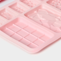 Набор форм для шоколада Доляна &laquo;Шоколадное ассорти&raquo;, 2 шт, силикон, цвет розовый