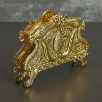 Салфетница &laquo;Астерия&raquo;, 13&times;2,5&times;9,5 см, цвет золотой