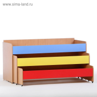 Кровать детская 3-ярусная выкатная, 1480х652х720, Цветная Кровать детская 3-ярусная выкатная, 1480х652х720, Цветная