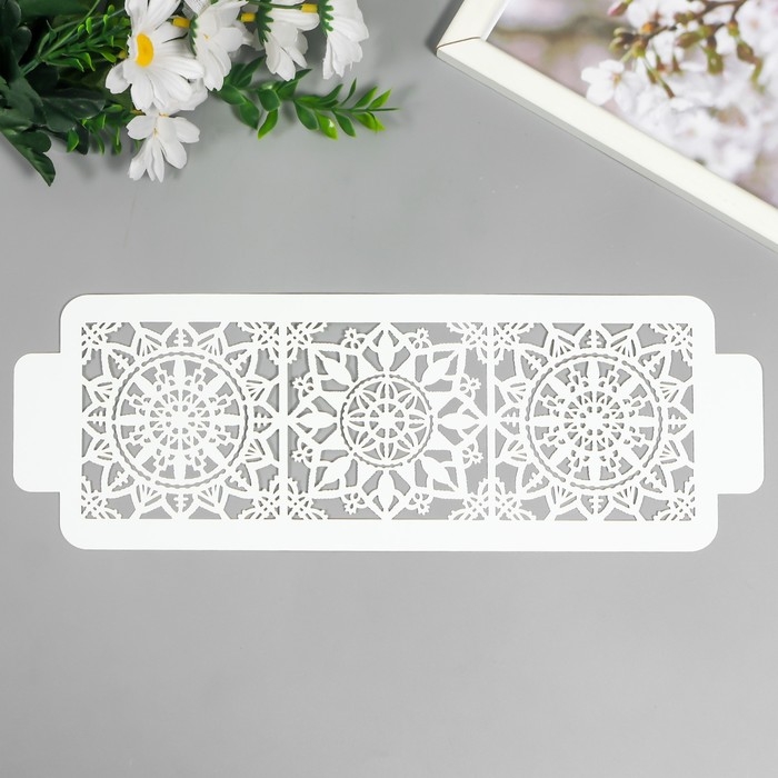 Трафарет бордюрный пластиковый Трафарет бордюрный пластиковый "Узоры" пластик, 11х32 см