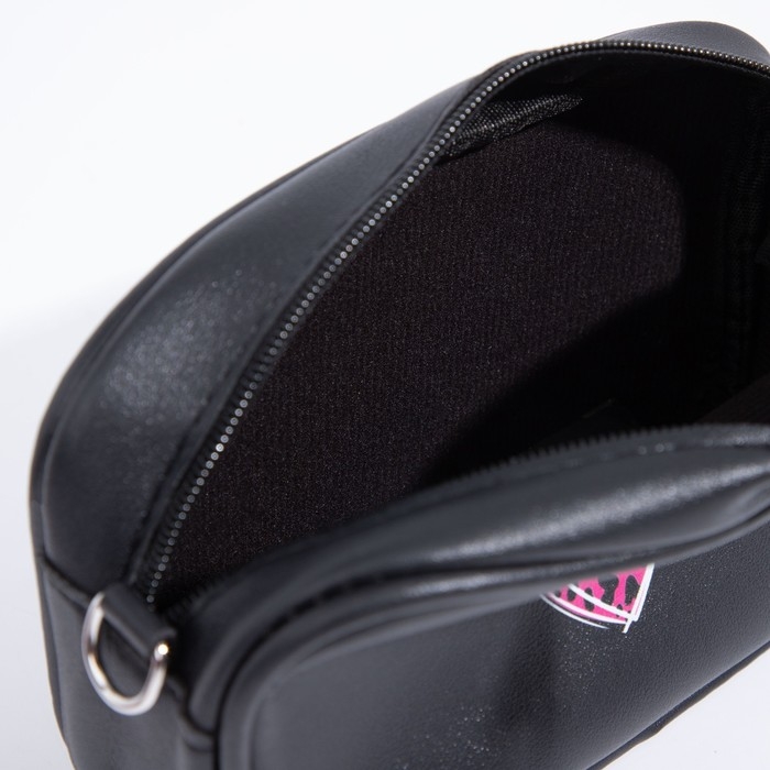 Сумка детская для девочки Don't care, искусственная кожа, на ремешке, черная, 18х11х6 см Сумка детская для девочки Don't care, искусственная кожа, на ремешке, черная, 18х11х6 см