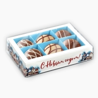 Коробка под 6 конфет с ячейками «Снежный городок», 10 х 14.5 х 3 см, Новый год Коробка под 6 конфет с ячейками «Снежный городок», 10 х 14.5 х 3 см, Новый год