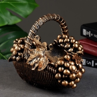 Подставка под бутылку "Корзина с виноградом" бронза с позолотой, 20х25х22см Подставка под бутылку "Корзина с виноградом" бронза с позолотой, 20х25х22см