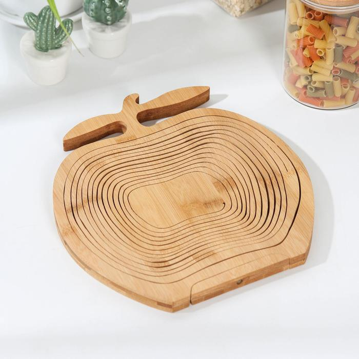 Корзинка для хлеба и фруктов Доляна &laquo;Сочное яблоко&raquo;, 30&times;26,5&times;22,5 см, раскладная