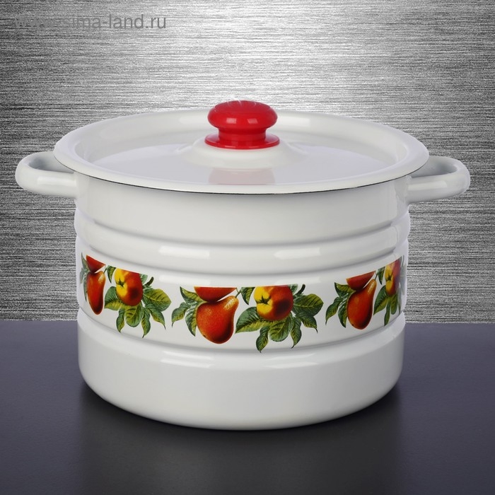 Мантоварка-позница эмалированная, 7,5 л, декор, 2 вставки, МИКС Мантоварка-позница эмалированная, 7,5 л, декор, 2 вставки, МИКС