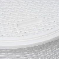 Корзина для белья угловая с крышкой &laquo;Ротанг&raquo;, 60 л, 40&times;40&times;58 см, цвет белый