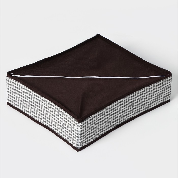 Органайзер для хранения белья Доляна «Вилли», 24 ячейки, 35×30×10 см, цвет бело-коричневый Органайзер для хранения белья Доляна «Вилли», 24 ячейки, 35×30×10 см, цвет бело-коричневый