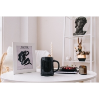 Кружка пивная керамическая Доляна, 500 мл, 15&times;10,3&times;14 см, цвет чёрный