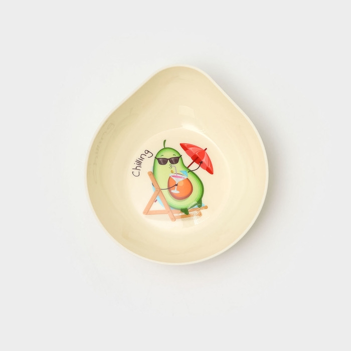 Контейнер для продуктов &laquo;Авокадо&raquo;, 400 мл, 15.5&times;13.5&times;4.5 см, цвет светло-бежевый, рисунок МИКС