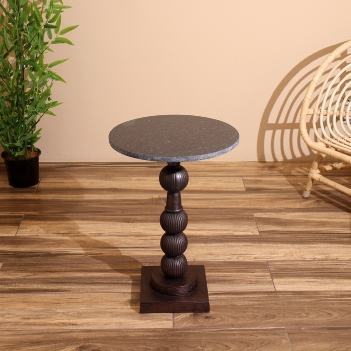 Стол кофейный 41х41х59 см, алюминий/мрамор Стол кофейный 41х41х59 см, алюминий/мрамор