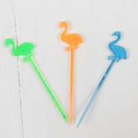 Шпажки для канапе &laquo;Фламинго&raquo;, набор 12 шт., цвета МИКС