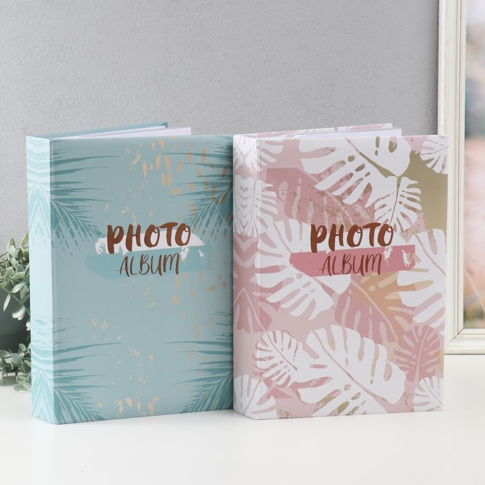 Фотоальбом на 200 фото 10х15 см "Тропические листы" бумажные листы МИКС  32,5х5х22 см